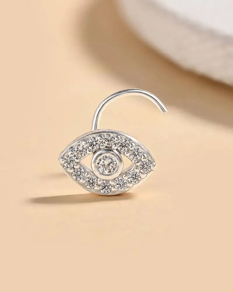 Guardian eye silver nose pin