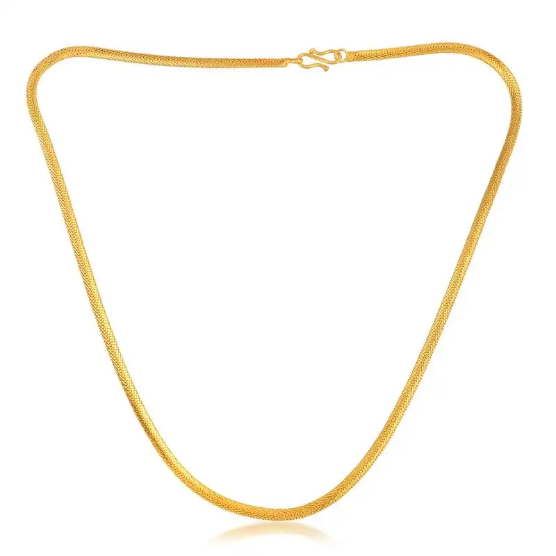 Brass micron gold 22 inch handmade chain necklace
