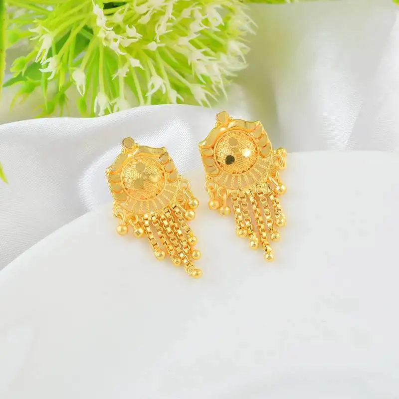 Brass micron traditional stud earrings