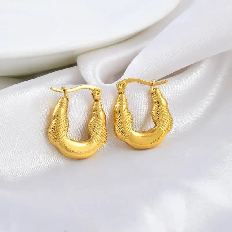 Brass micron gold hoop earrings for women