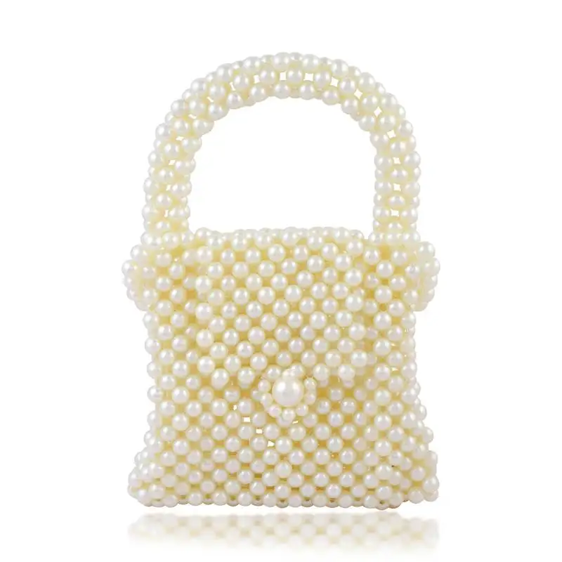 Imitation pearls hand bag for women girls