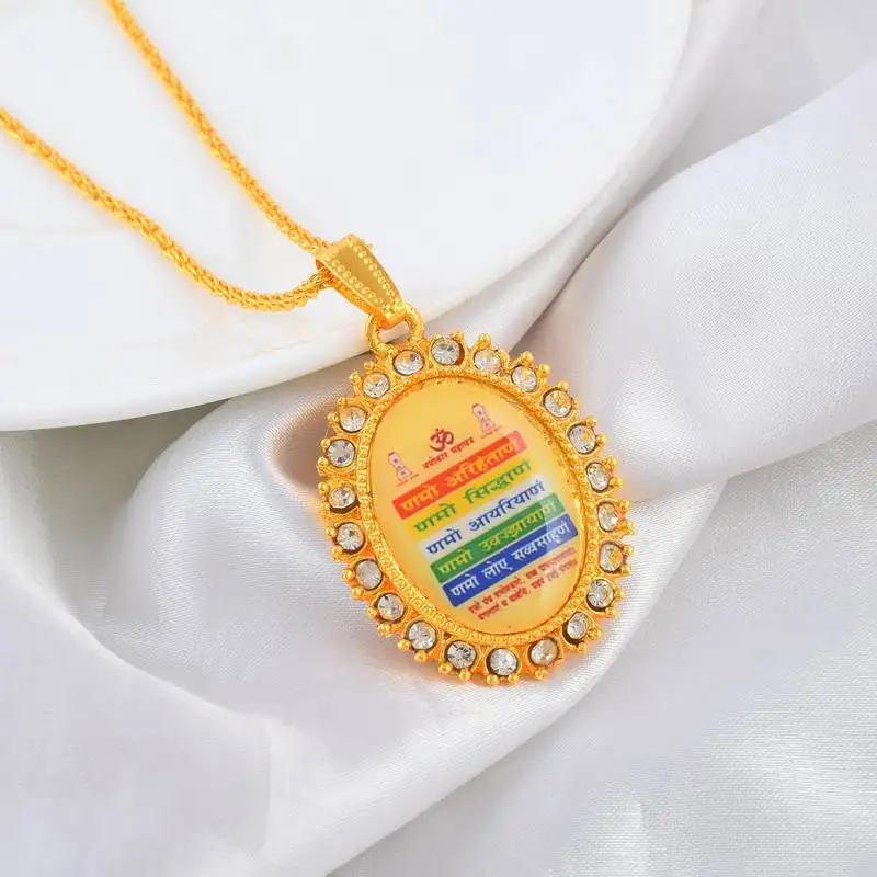 Dzine trendz pendant jain namokar mantra gold plated