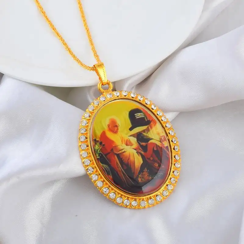 Dzine trendz guruji pendant brass gold plated large