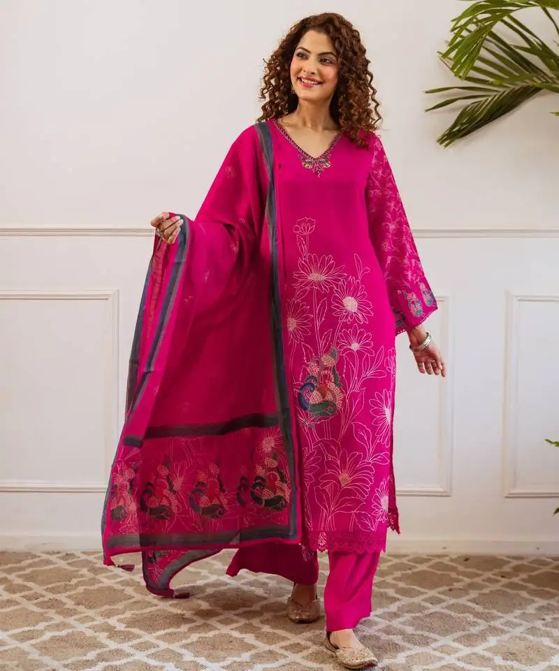 Kabool raspberry suit set