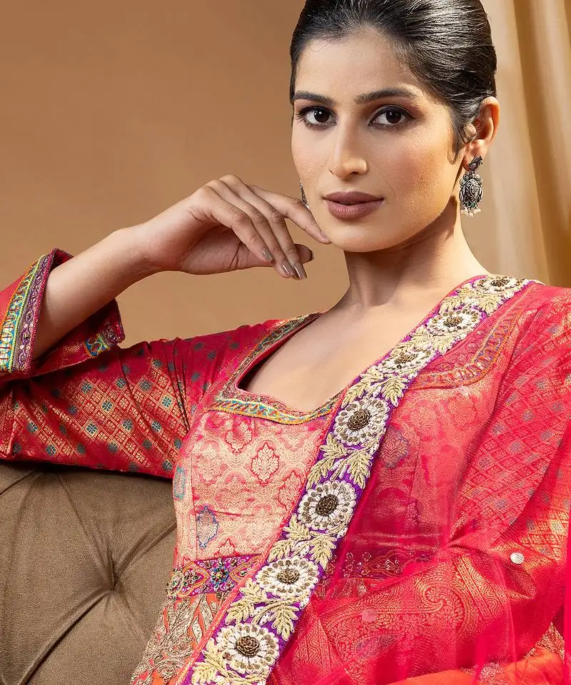 Green floral pearl drops silver earrings