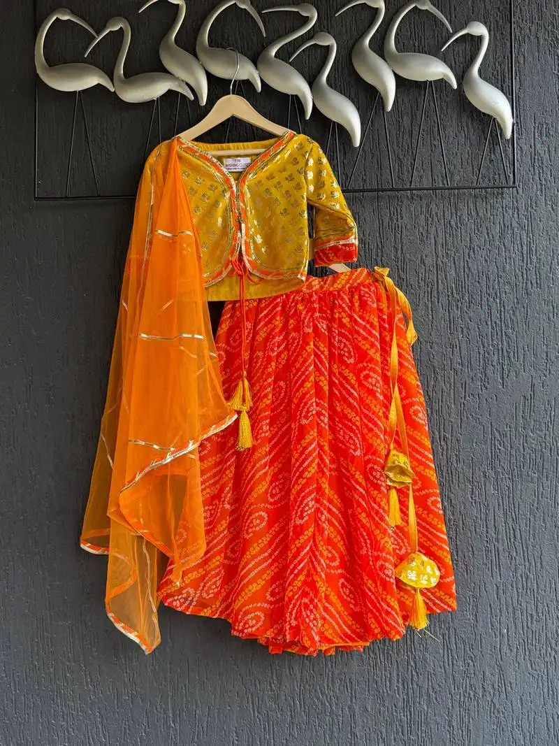 Multicolor printed cotton lehenga