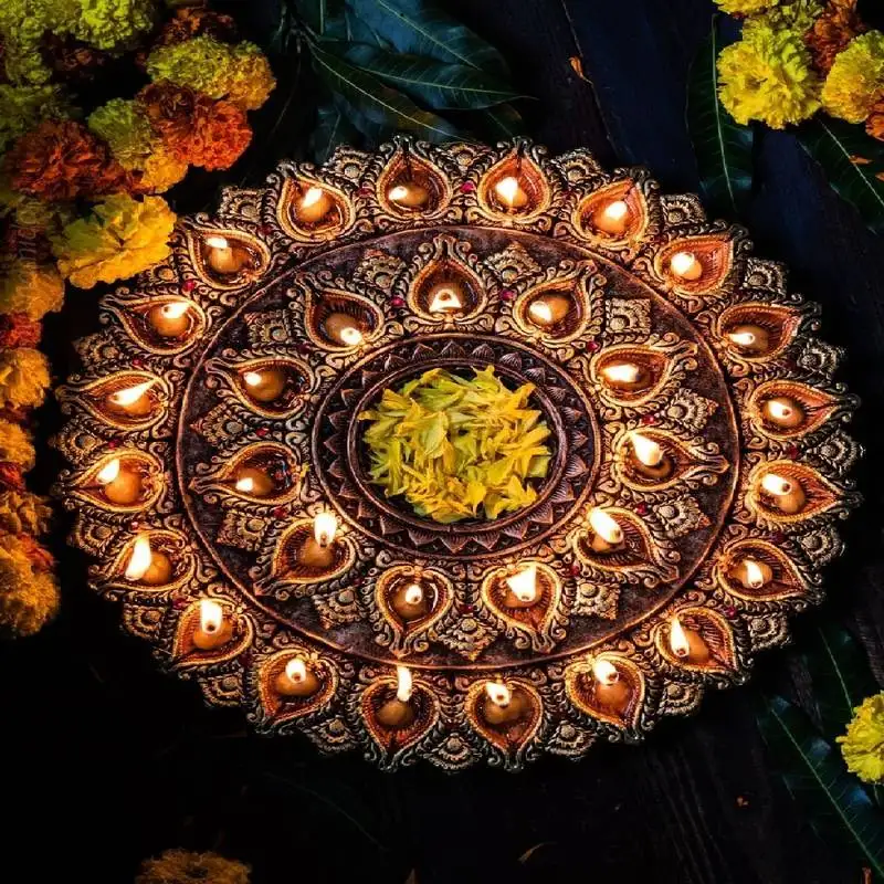 The handicraftian 31 diya thali