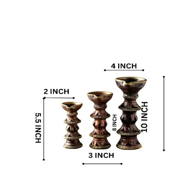 The handicraftian candle stand set of 3