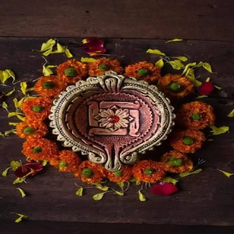 The handicraftian large swastik diya set of 2