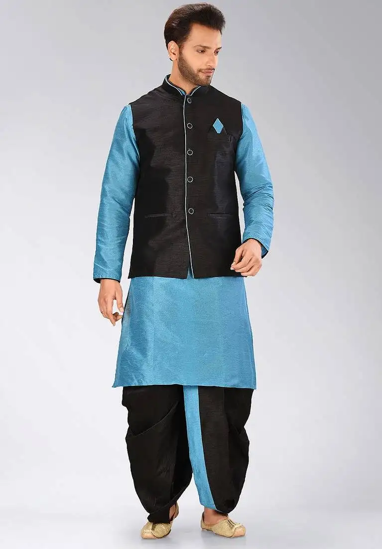 Firoza dupon art silk kurta, jacket with matching dhoti
