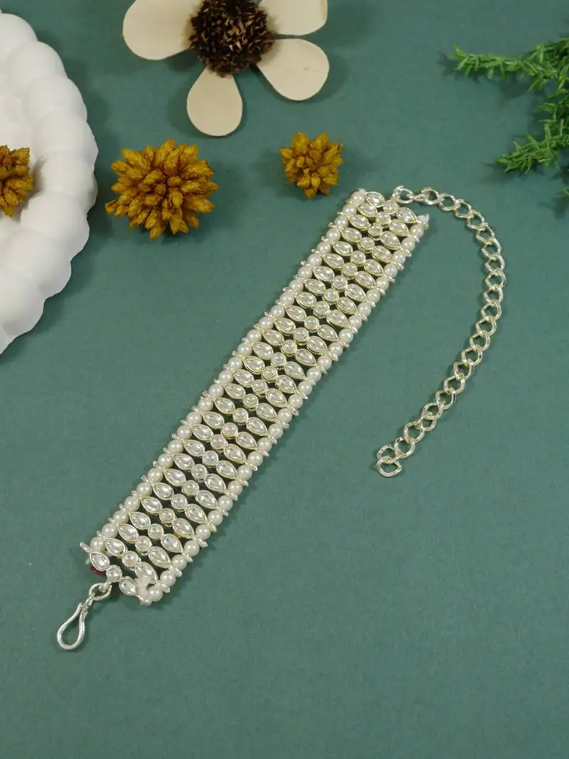 Gold plated traditional ethnic adjustable bracelet for women