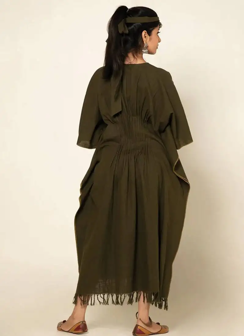 Forest green sufi asmi kaftan dress