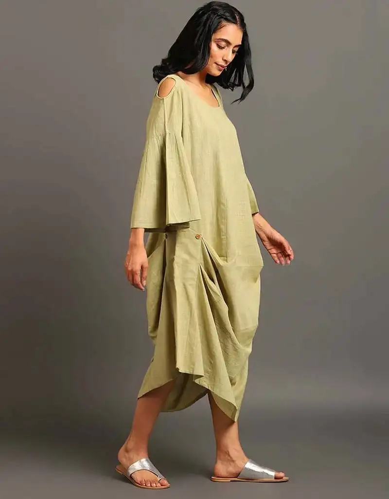 Cold shoulder spring dress