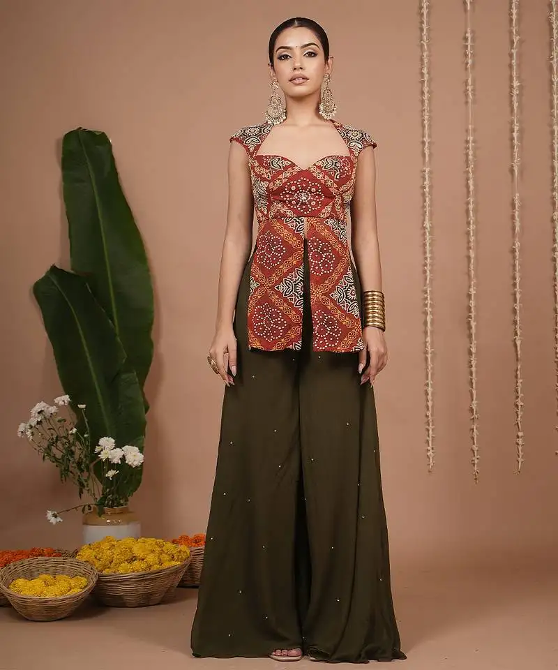 Red floral printed georgette kurta sets