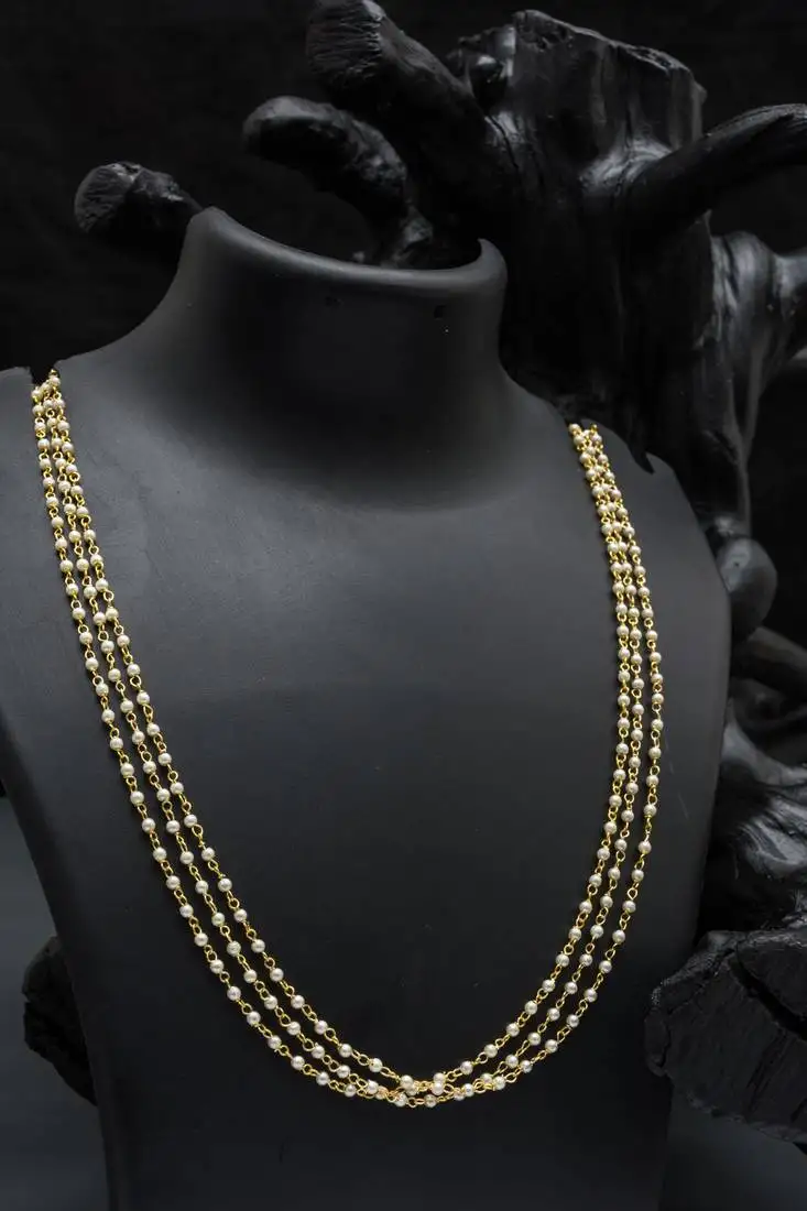 Antique 3 layered pearl mala