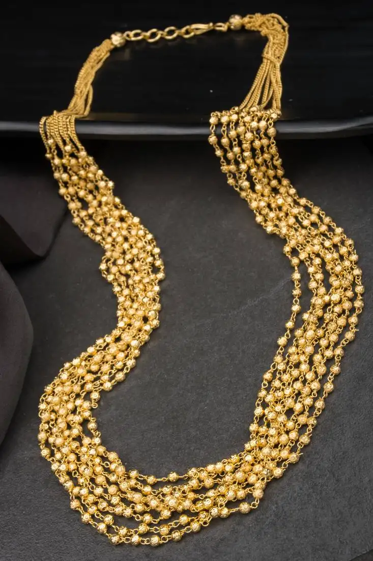 Antique 8 layered golden pearl mala