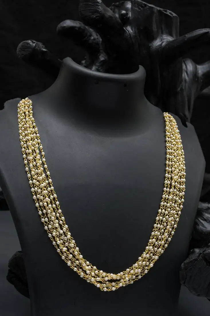 Antique 8 layered pearl mala