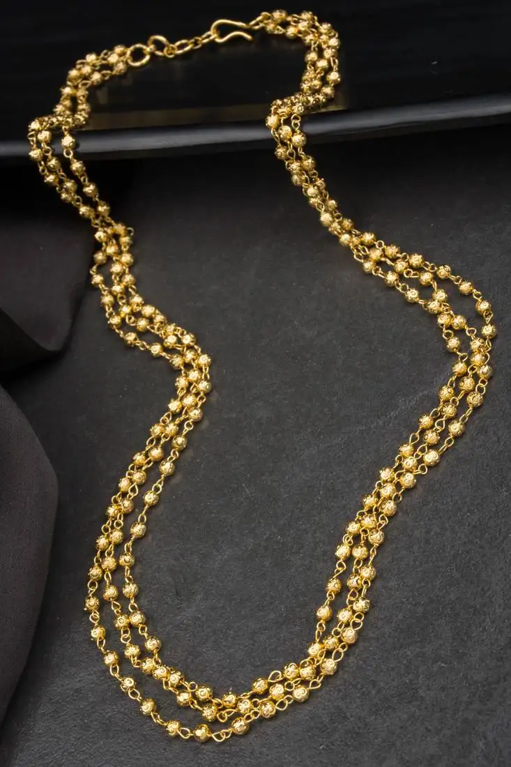 Antique gold plated 3 layered mala