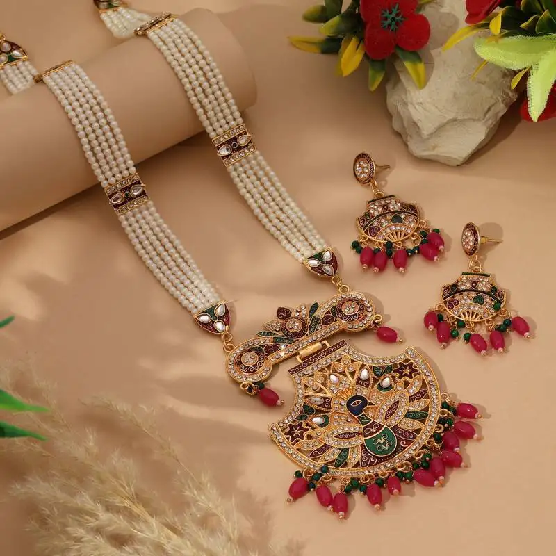 Multi color rajputi jewellery rani haar