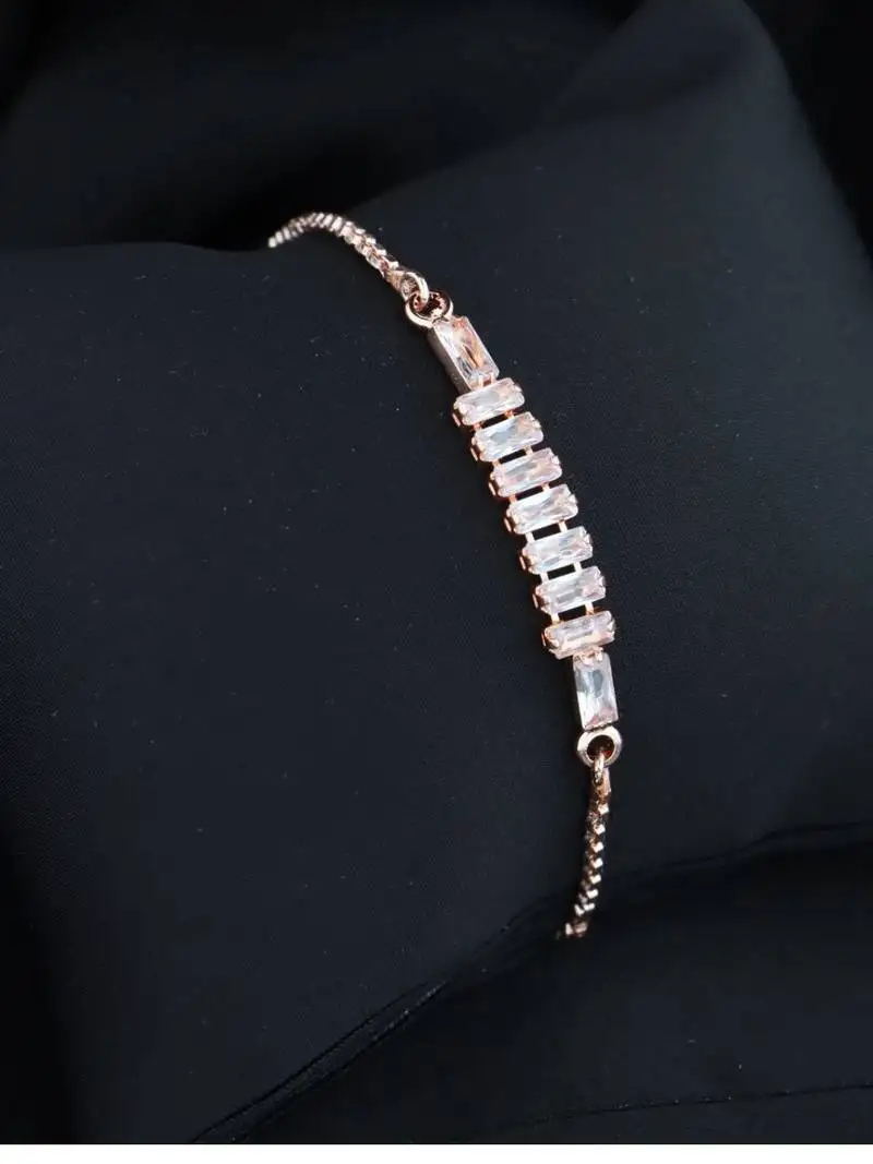 Cubic zirconia classic adjustable tennis charm bracelets friendship love christmas for women teen