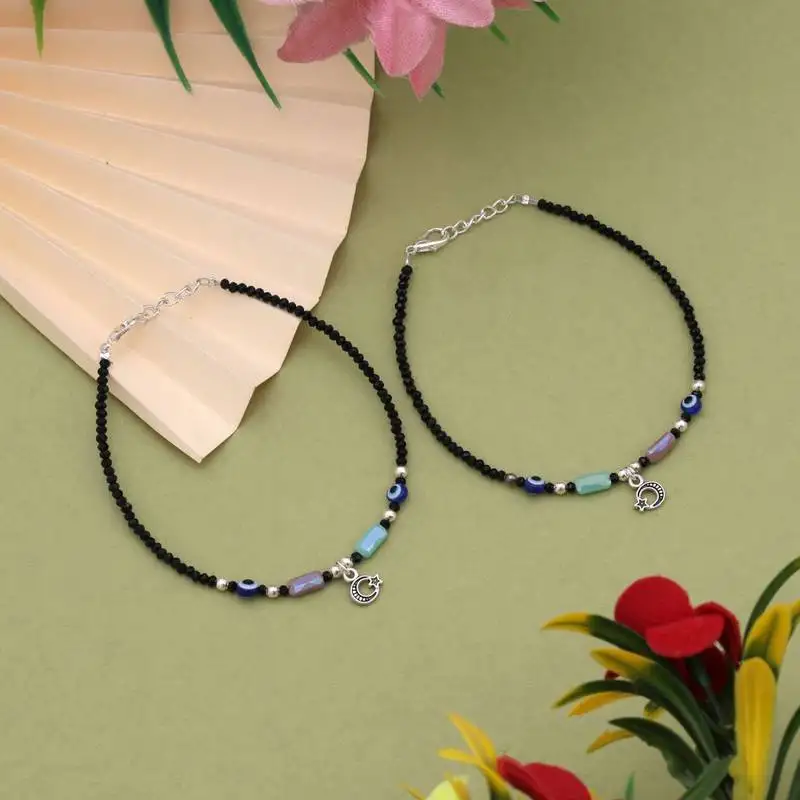 Stylish assorted color anklet with multicolor beads perfect for festivals and daily wear