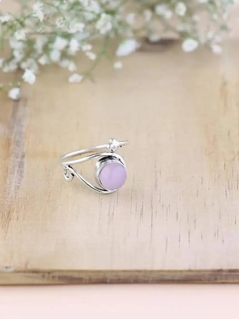 Stylish silver plated latest stylish fashion stone adjustable finger ring for women::Girls