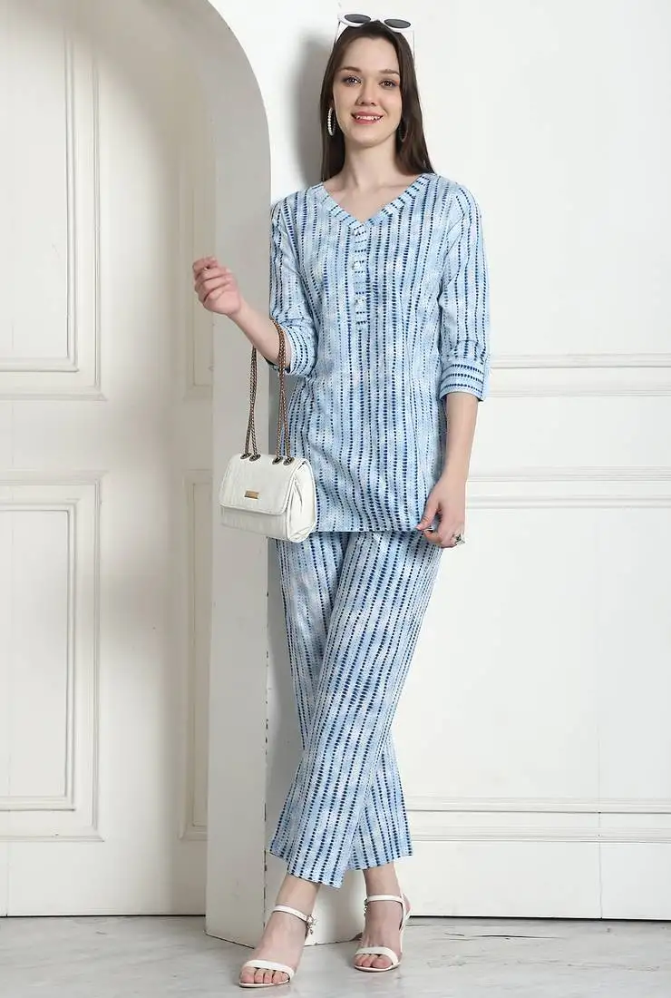 Women's pure cotton tie-die printed co-ords