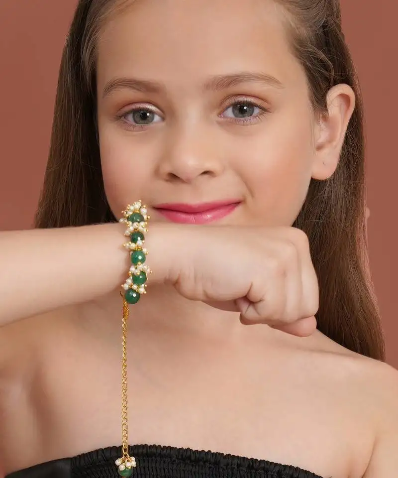 girls gold plated link bracelet