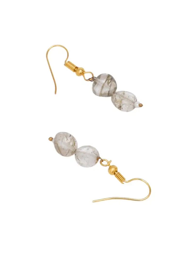 Gold-plated drop earrings