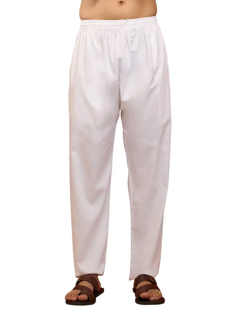 Mens white cotton millennium aligarh pyjama - navratri ethnic wear
