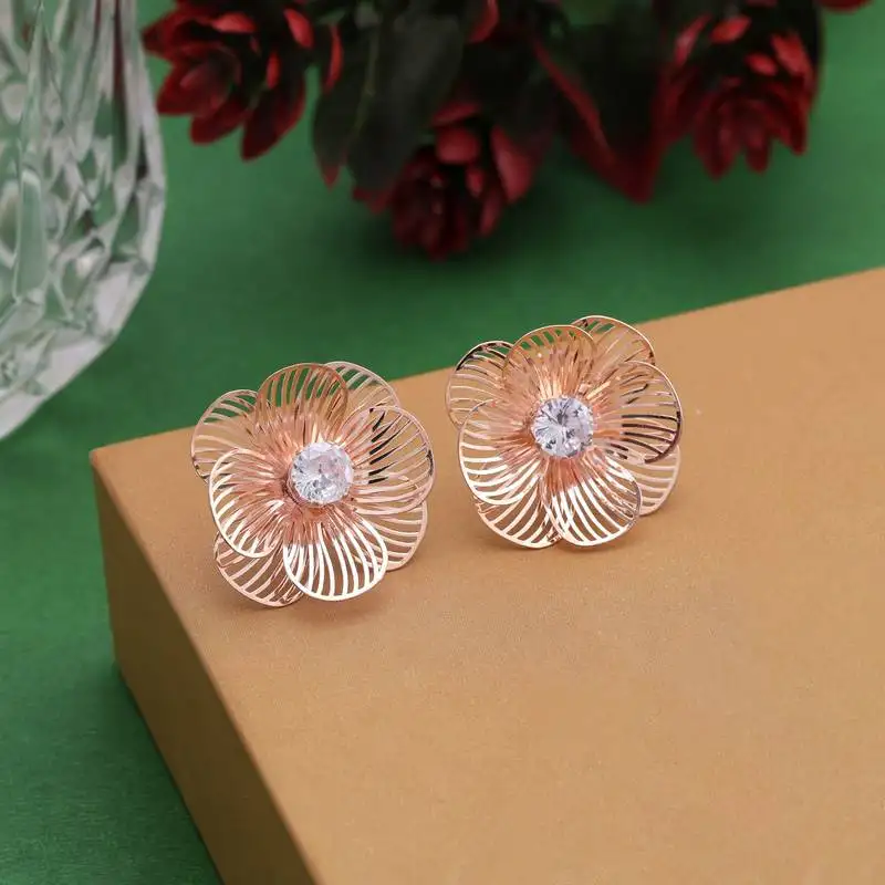 Rose gold color anti tarnish earrings