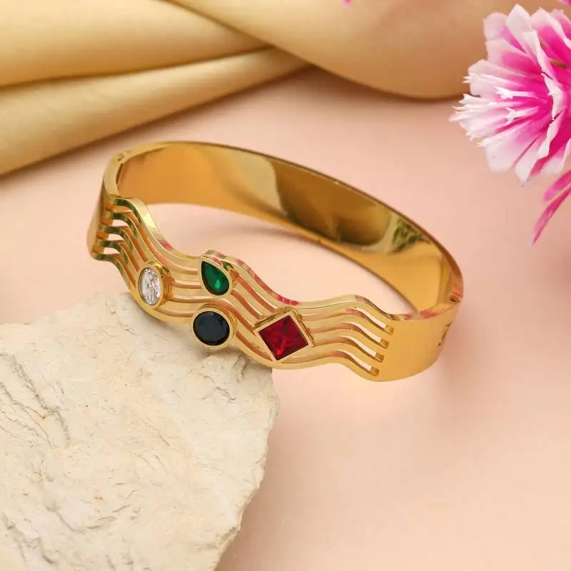 Multi color openable american diamond bracelet