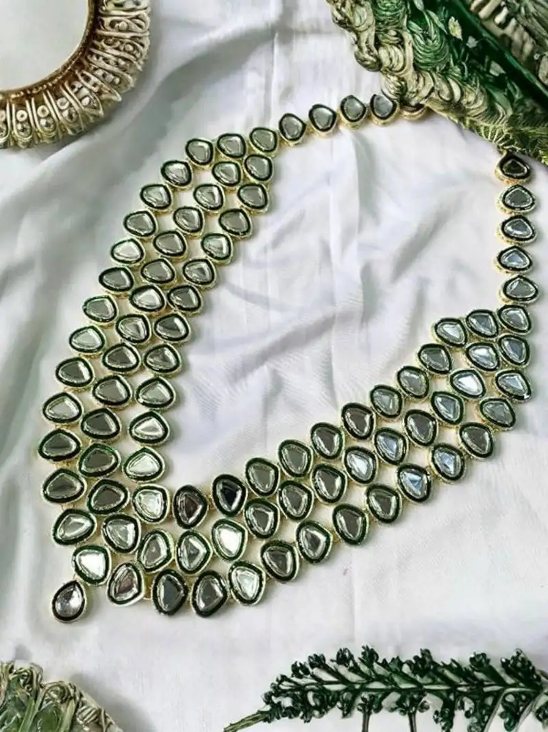 3 layered traditional gold plated dulha kundan mala maharaja haar::Groom necklace for men (mlp55g)