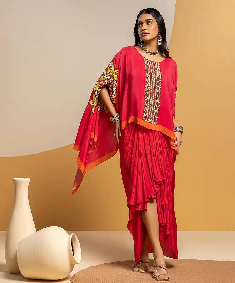 Pink floral printed crepe co ord set