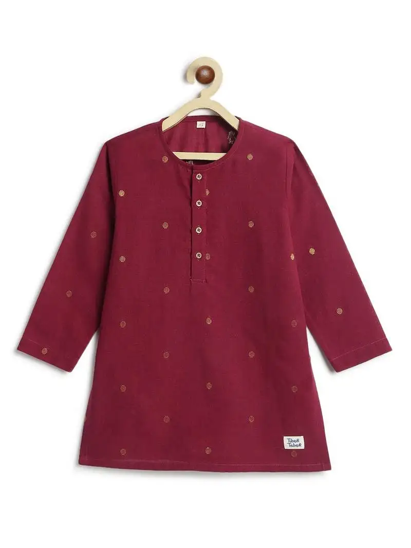 Purple plain cotton kurta