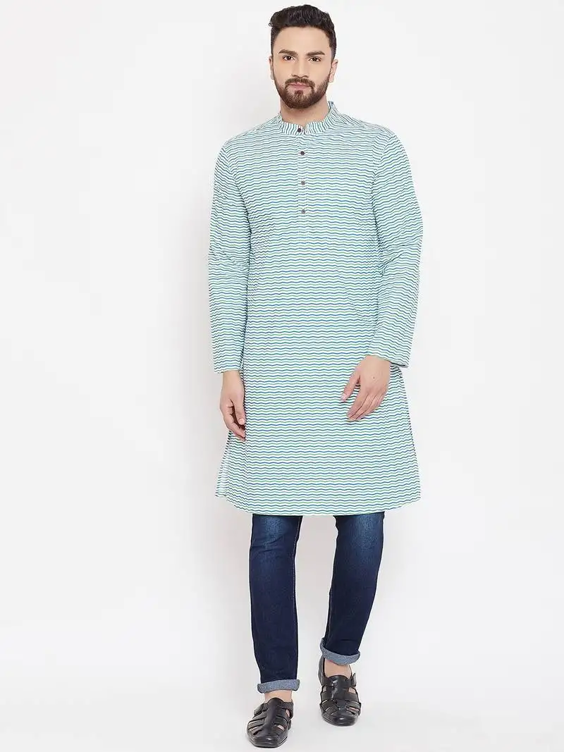 White woven pure cotton men-kurtas