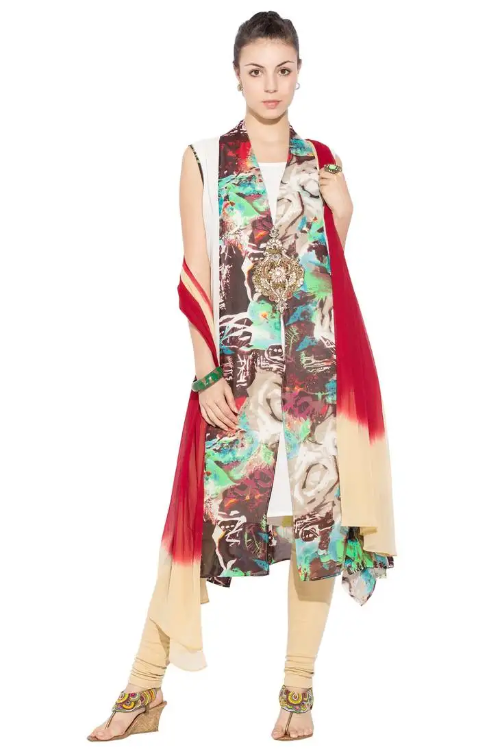 Multicolor embroidered cotton salwar stitched