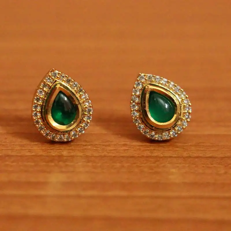 Green onyx studs