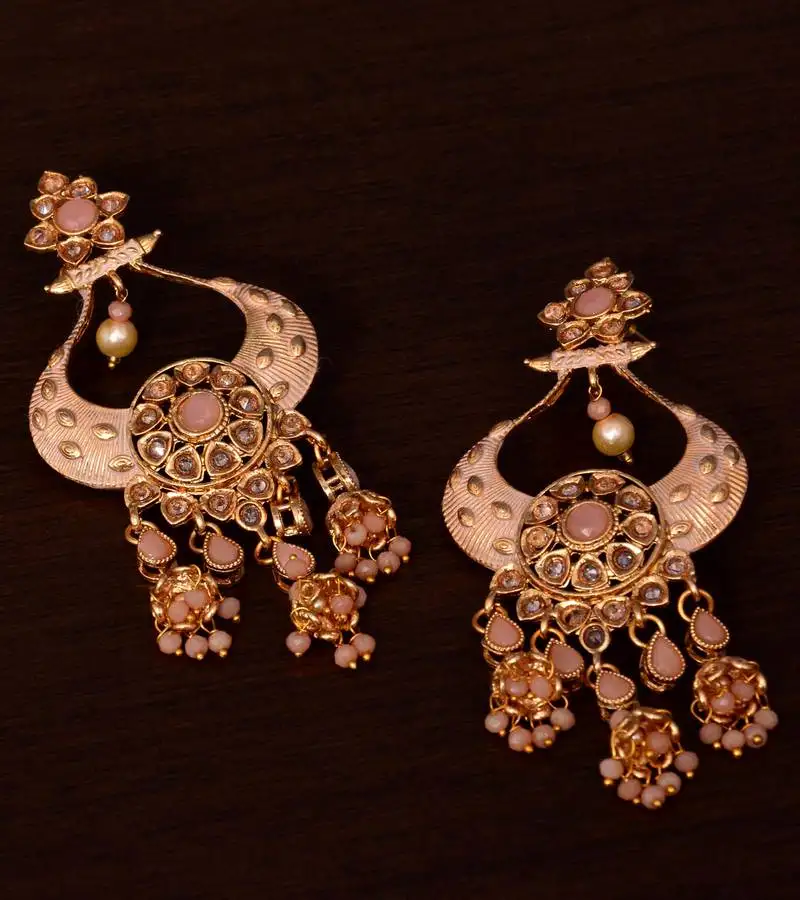 Kundan and stone embellished designer danglers for wedding 217eds250