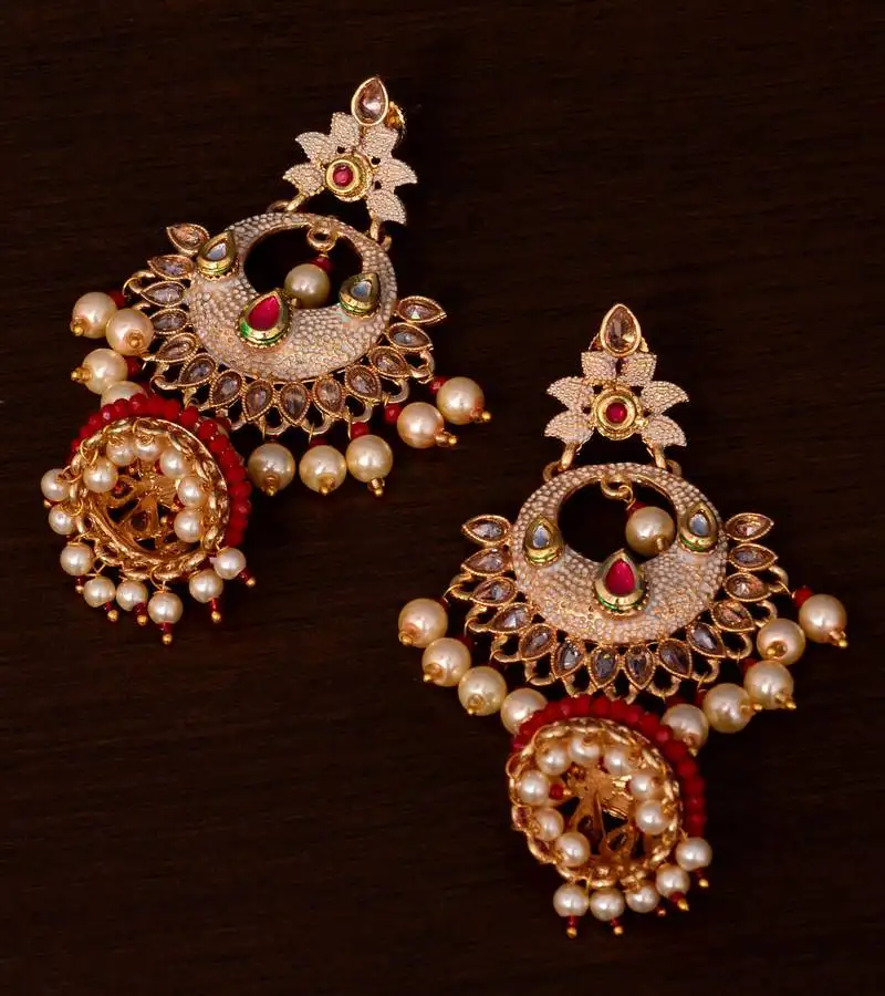 Kundan and stone embellished designer danglers for wedding 217eds254