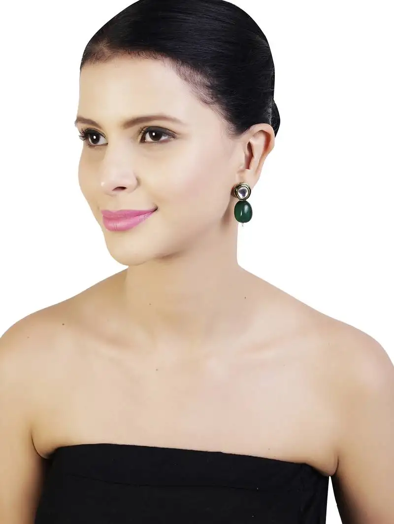 Green diamond earrings