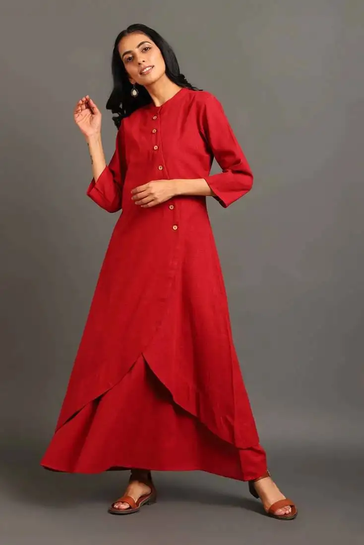 Maroon everyday elegance kurta set