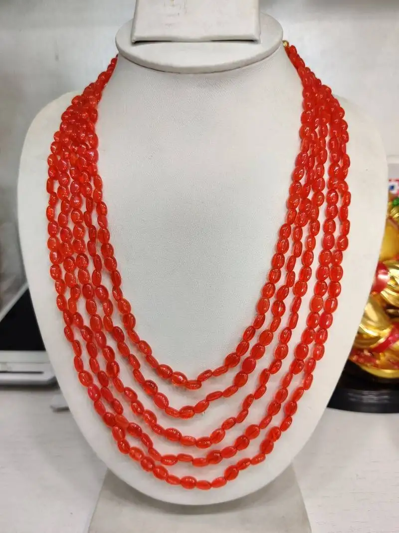 Orange jade necklaces