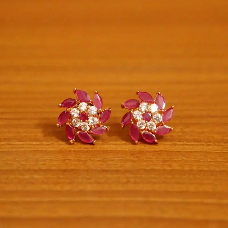 Red ruby studs