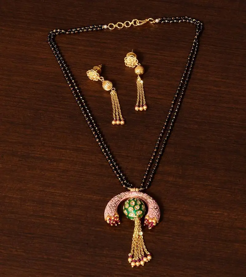 Meenakari worked designer mangalsutra ms13