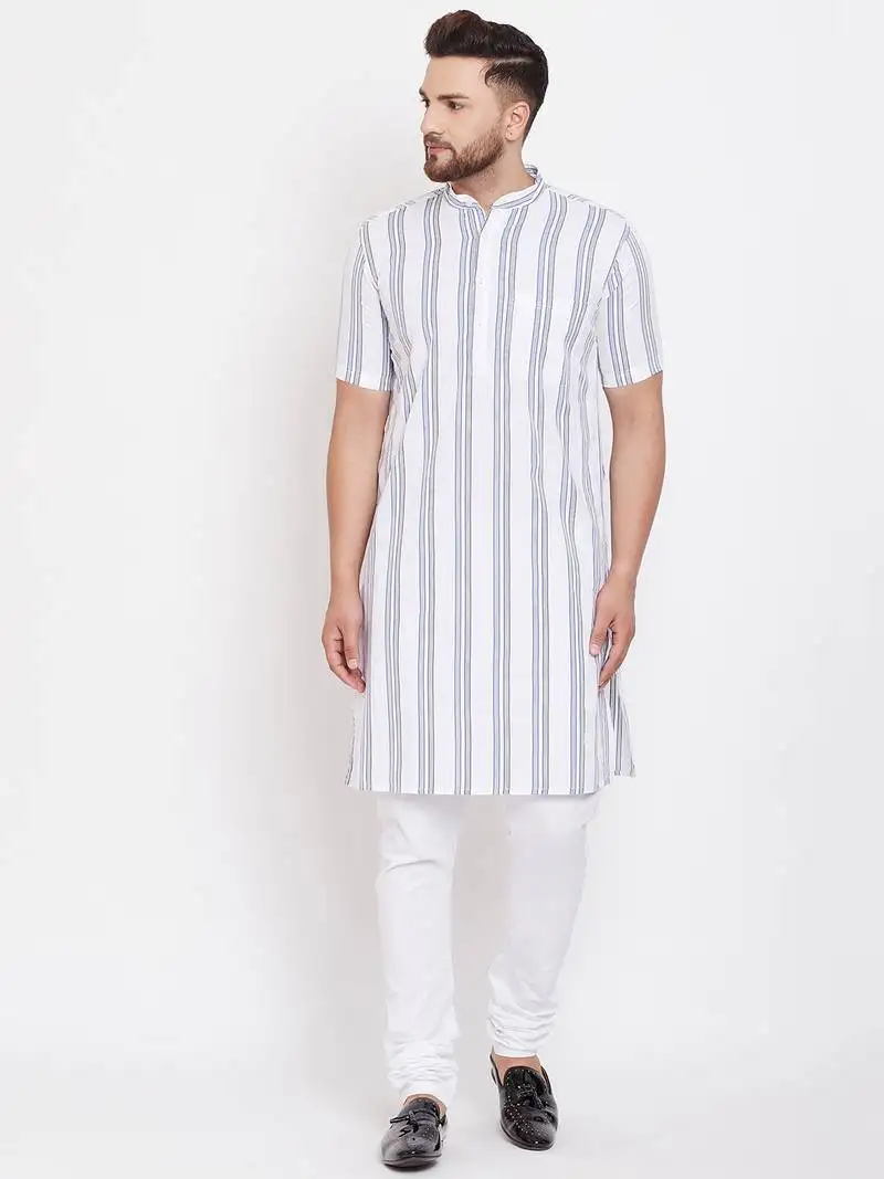 White plain pure cotton men-kurtas