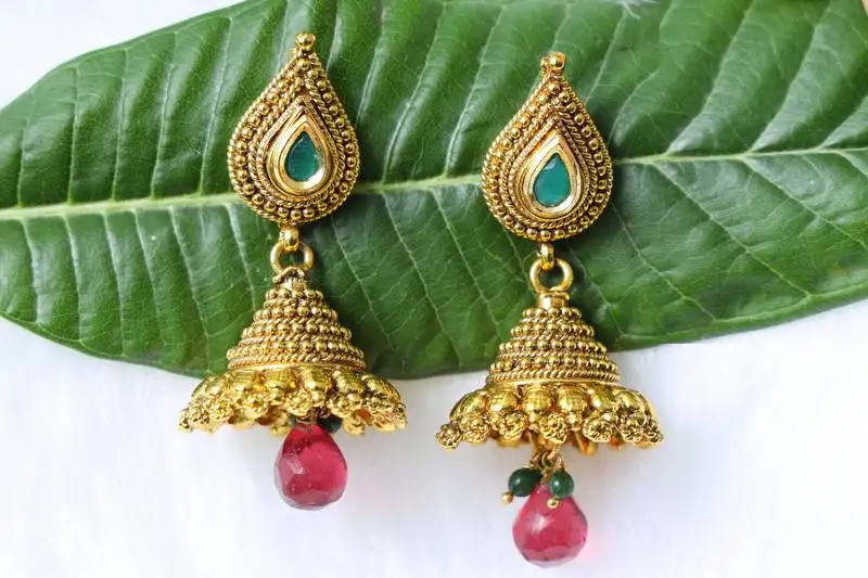 Multicolor onyx jhumkas