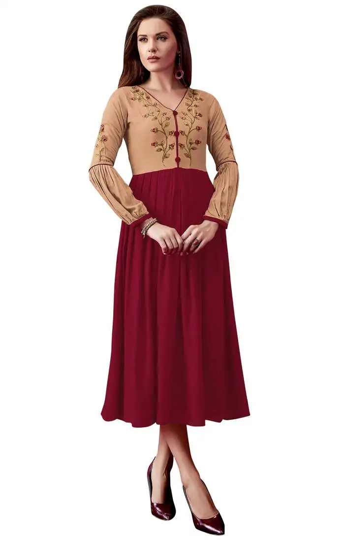 Chiku printed rayon ethnic-kurtis