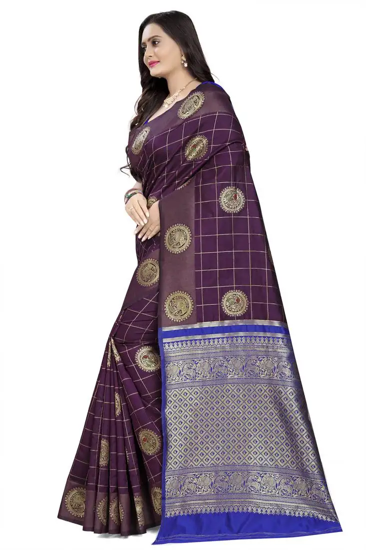 Pink printed banarasi cotton saree with blouse