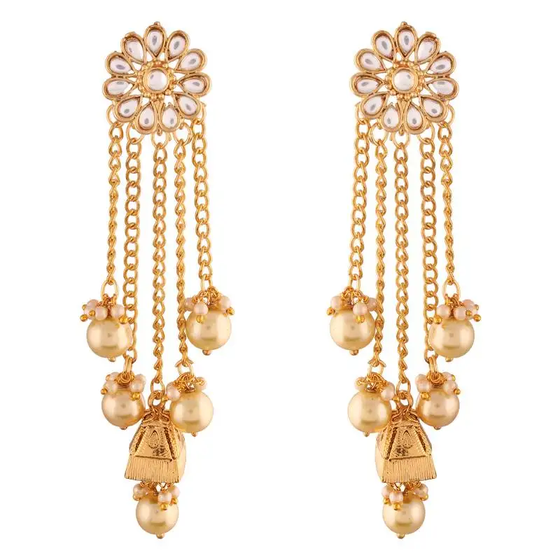 Pearl & kundan earrings for women